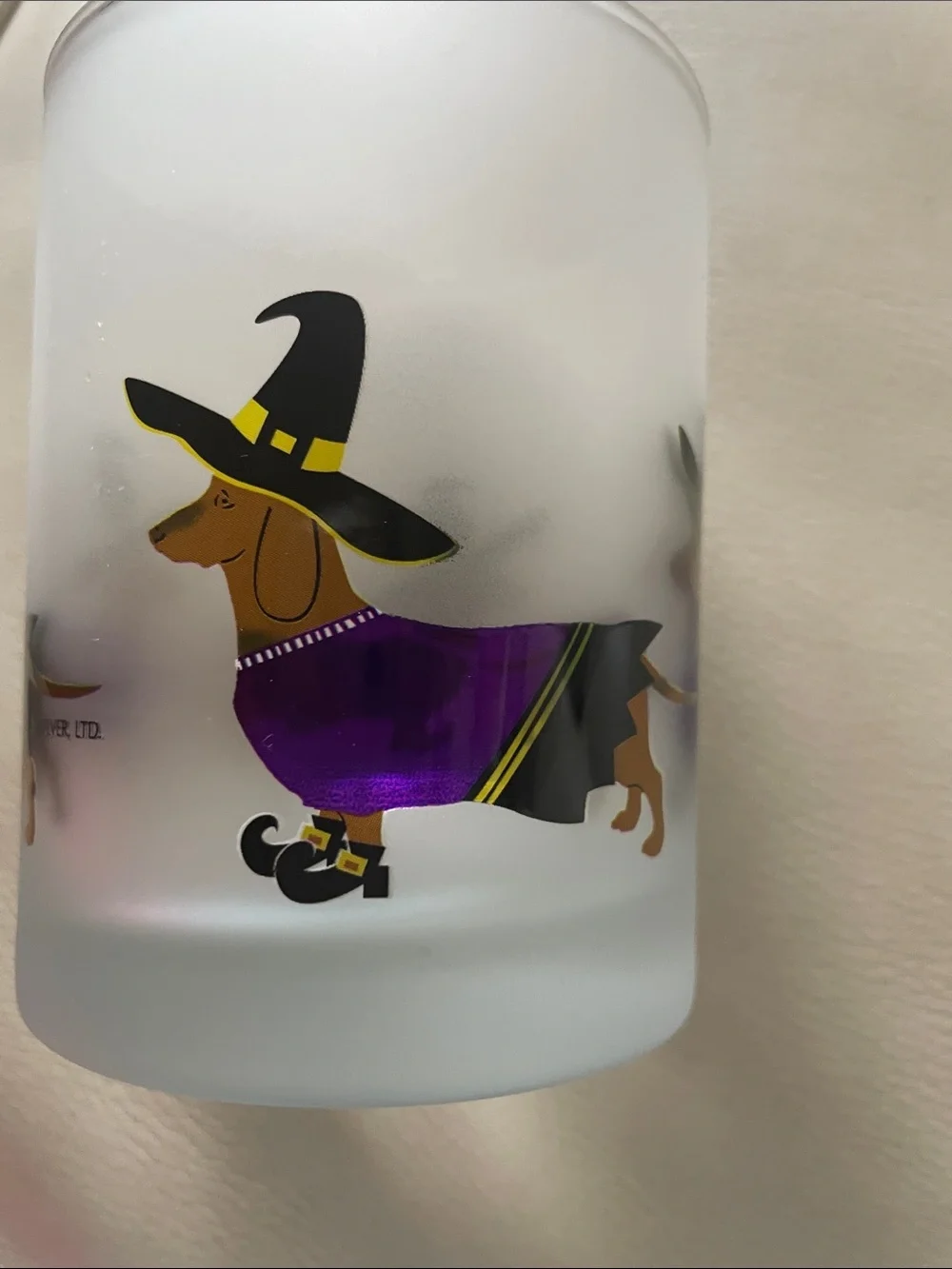 Culver Witch Dachshund low ball glass.